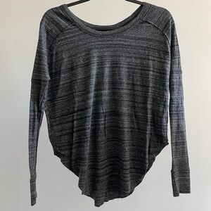 TNA Grey & Black Striped Long Sleeve Tee